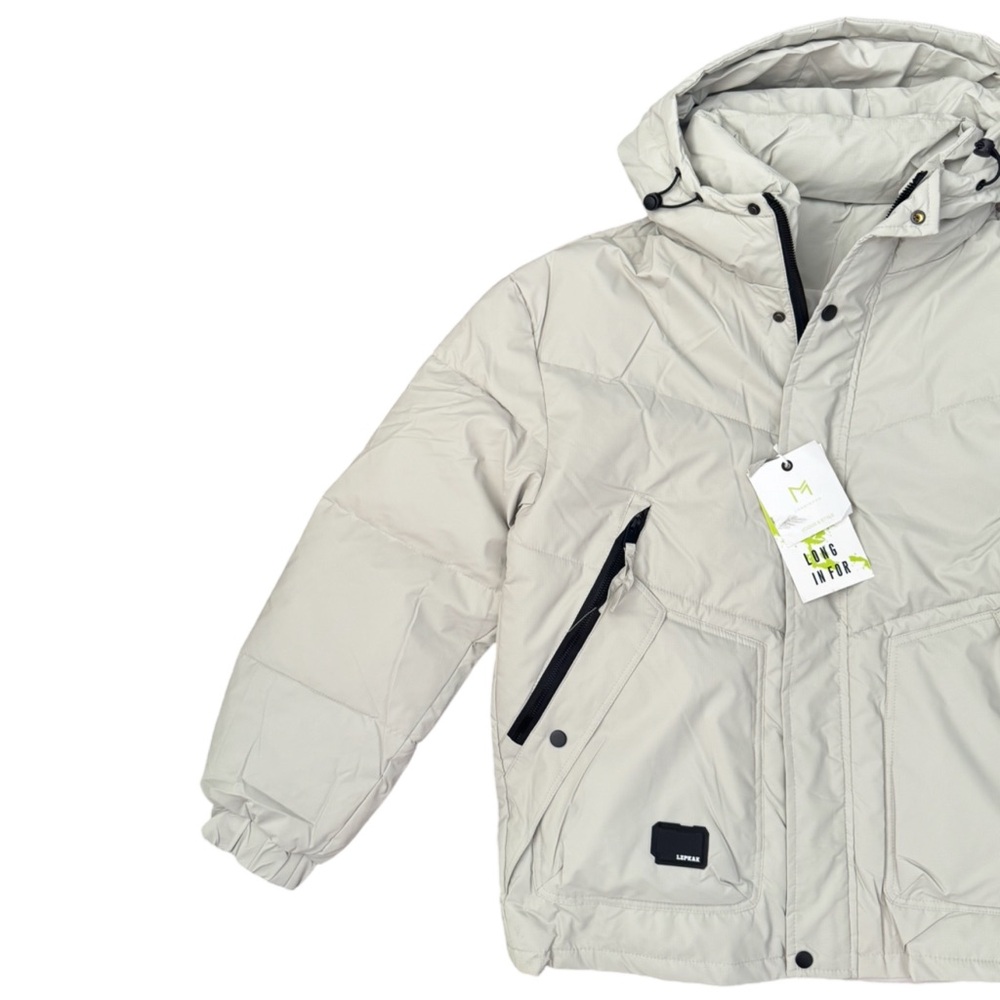 LONG IN FOR • Hooded Puffer Ski Jacket Coat Explorer PKNK - Picture 4 of 7